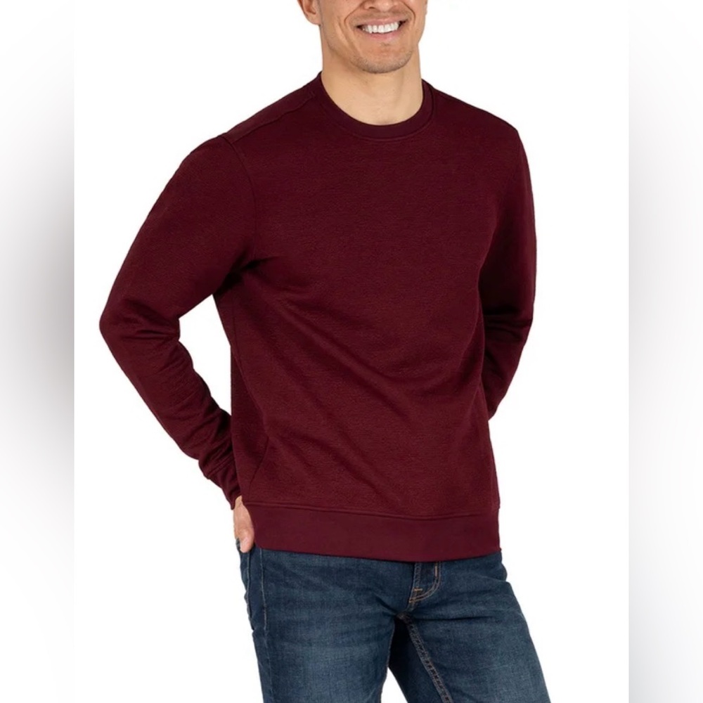 NWT Gerry Weber Men's Dark Red Textured Crewneck Sweater L - Picture 2 of 7